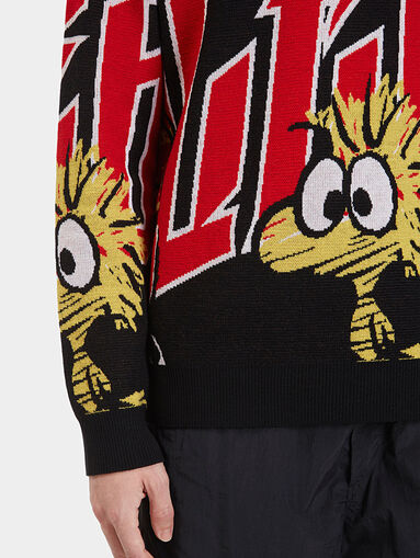 Sweater with multicolor print - 4