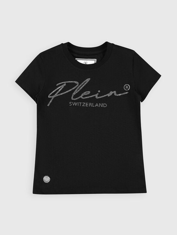 T-shirt with logo with rhinestones - 1