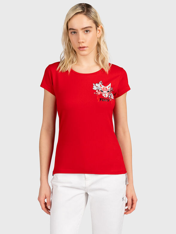 TSL 051 red T-shirt with print on the back - 1