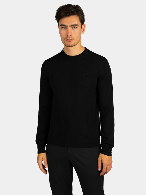 Wool sweater with embroidered logo detail - 1