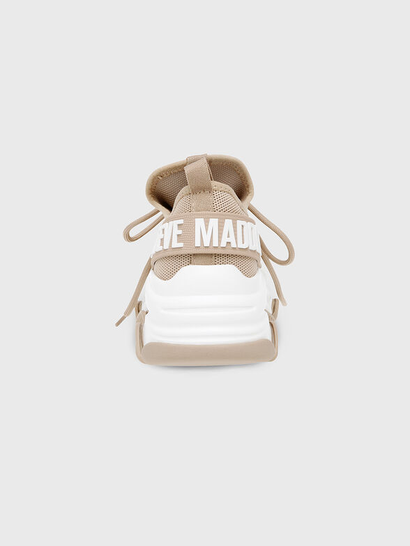 Beige sneakers with contrasting logo - 3