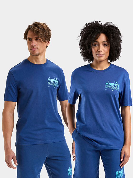 Μπλε unisex βαμβακερό μπλουζάκι MANIFESTO - 1