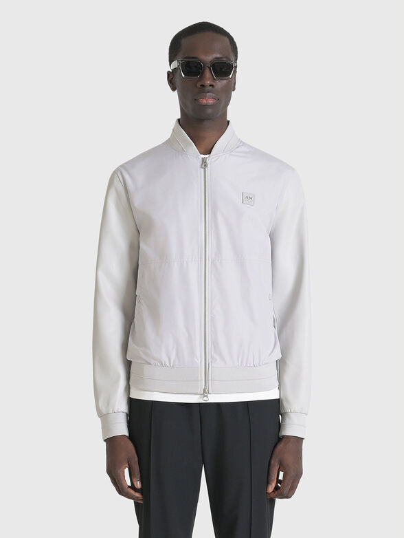 Bomber jacket with sleeves in eco leather  - 0