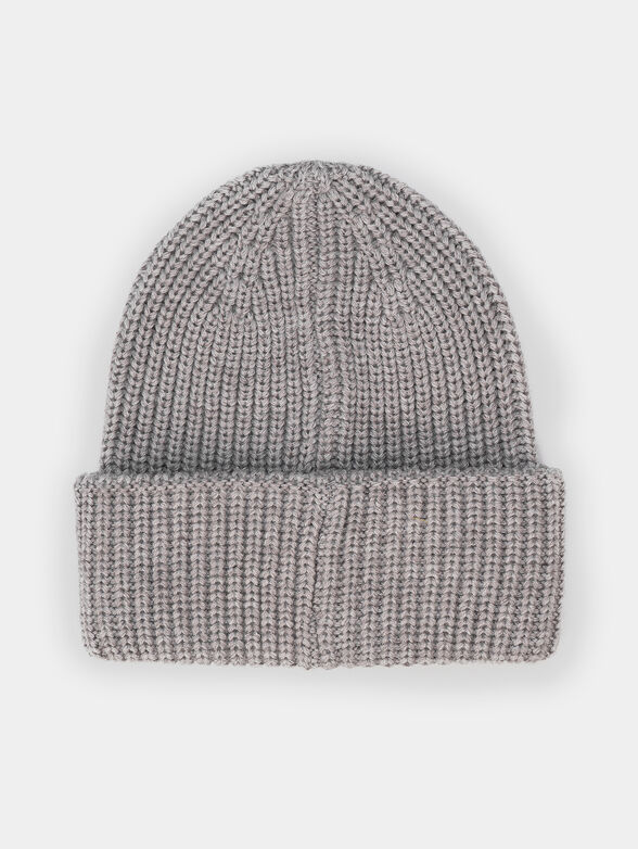Knitted hat with wool blend and logo - 2