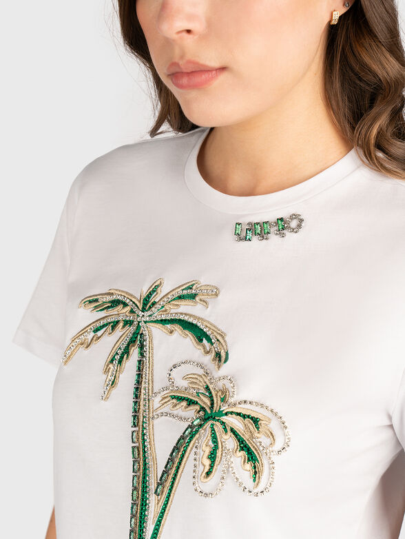 T-shirt with rhinestones in blue - 4