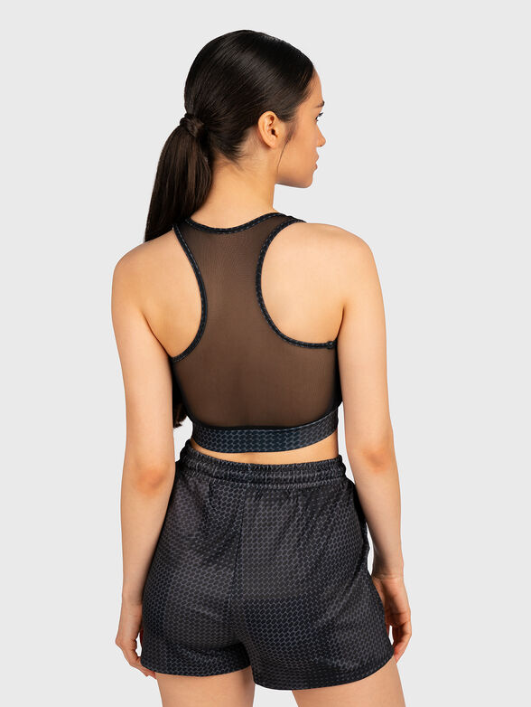 RIBE black sports top with sheer elements - 3