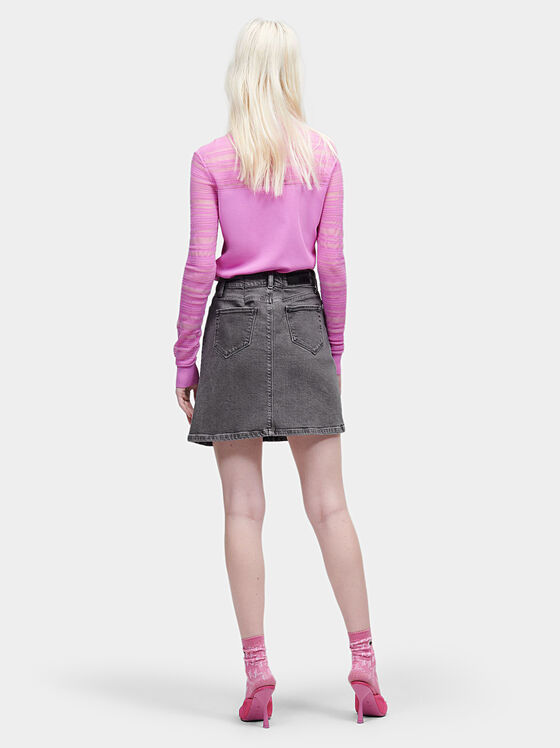 Denim skirt with monogram logo motifs - 2