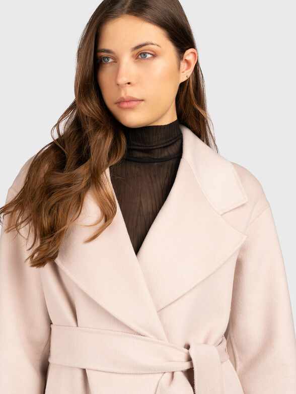 Belted wool blend coat - 4
