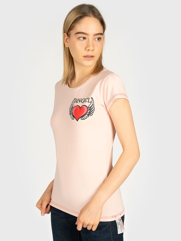 Pink T-shirt with print - 1