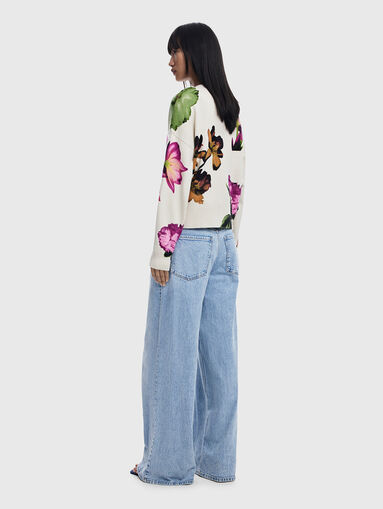 Cotton cardigan with floral print - 2