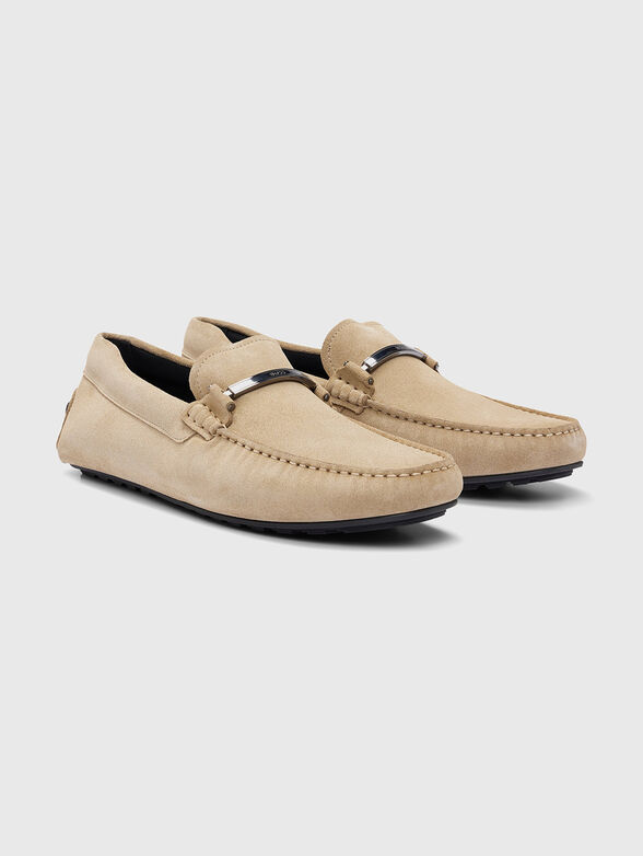 NOEL beige suede loafers - 1