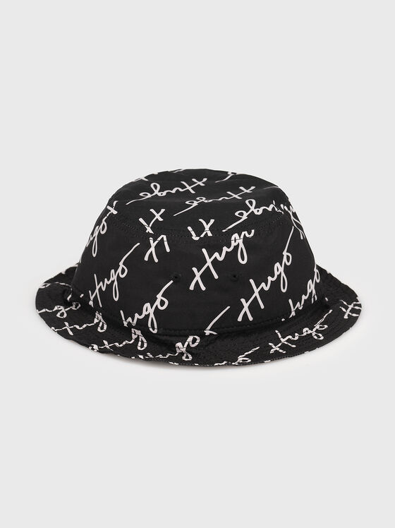 Black hat with monogram logo print - 1