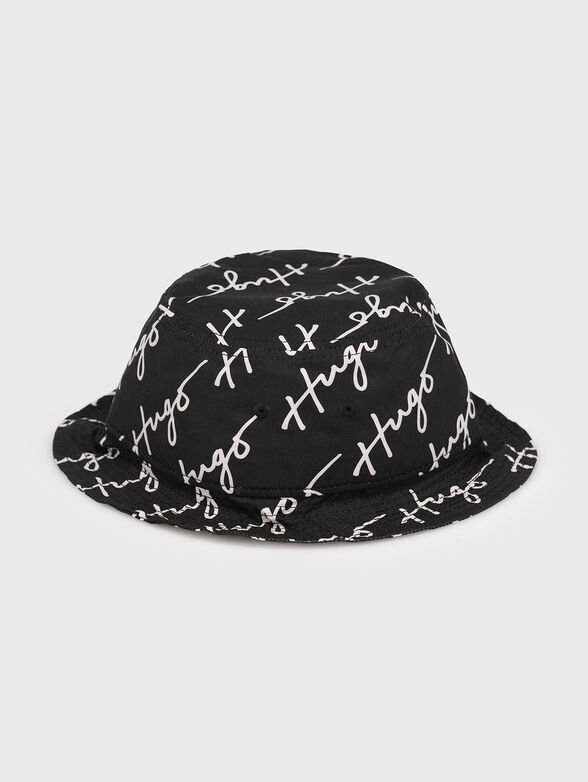 Black hat with monogram logo print - 1