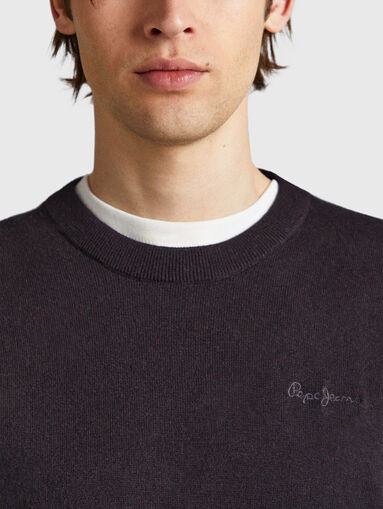 ANDRE black sweater with crew neck - 4