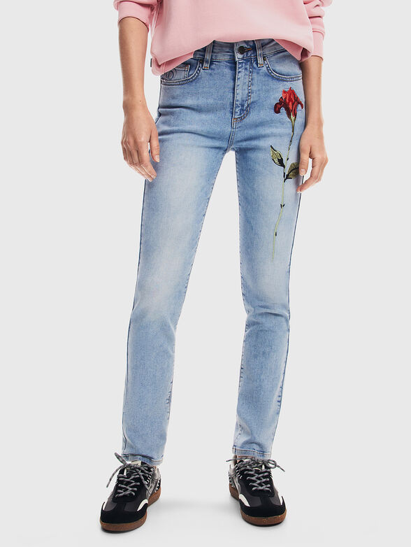 AINA jeans with floral embroidery - 1