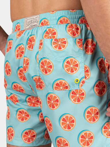 Black swim trunks with lemon print - 4