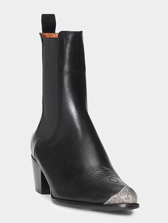 Black leather ankle boots - 2