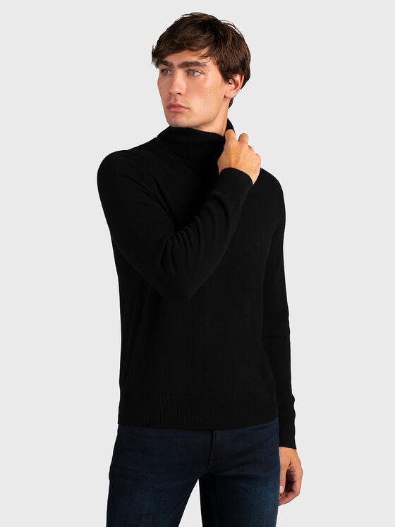 Cashmere blend sweater with turtleneck collar - 1