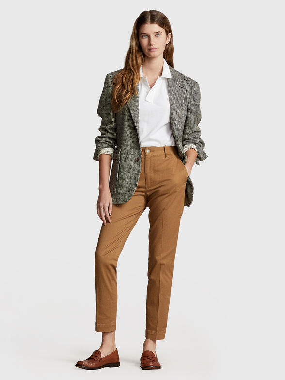 Cropped cotton blend chino trousers - 3