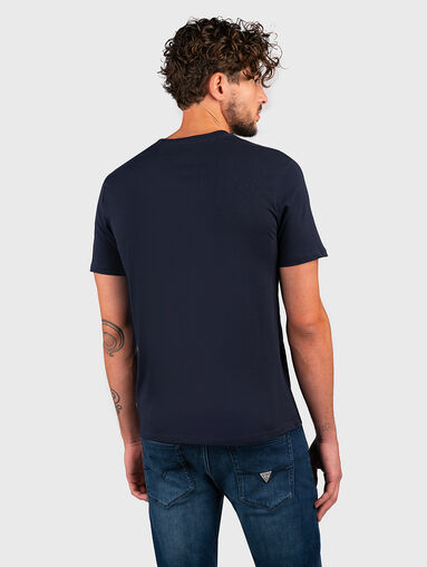 Dark blue cotton Т-shirt with embossed logo - 3