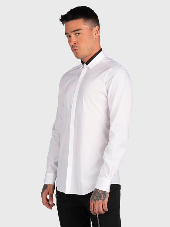 Λευκό βαμβακερό πουκάμισο - 1