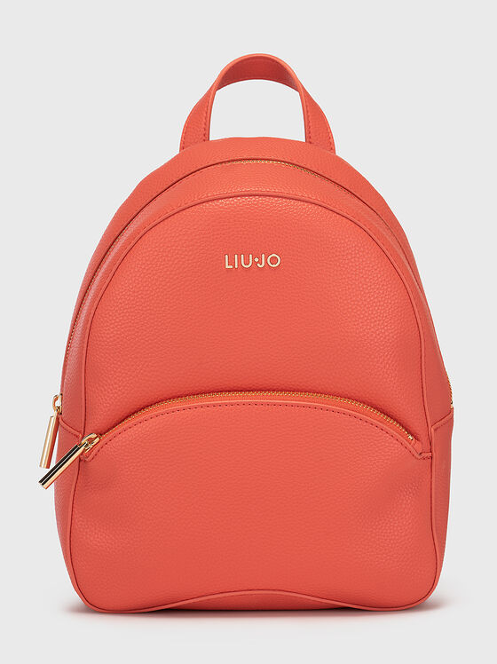 Black backpack with metal logo accent - 1