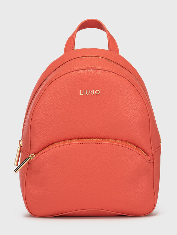Black backpack with metal logo accent - 1