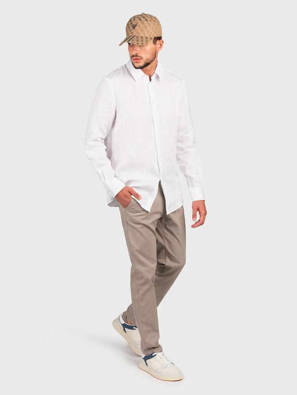 Linen shirt with embroidered logo - 2