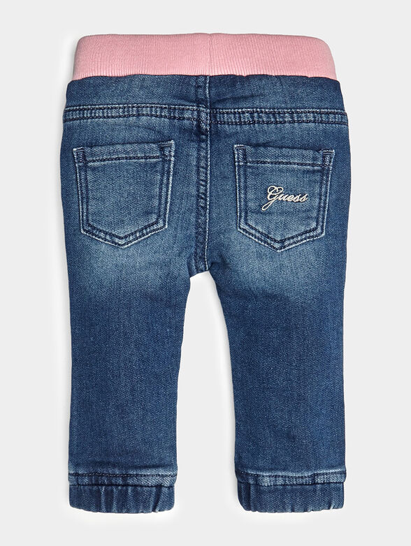 Jeans with pink elastic at the waist - 1