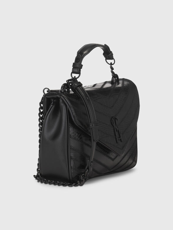 Logo-accent black crossbody bag  - 4