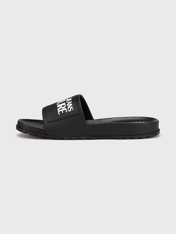 FONDO black slippers with logo lettering - 4