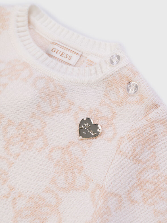 Knitted dress with logo print - 4