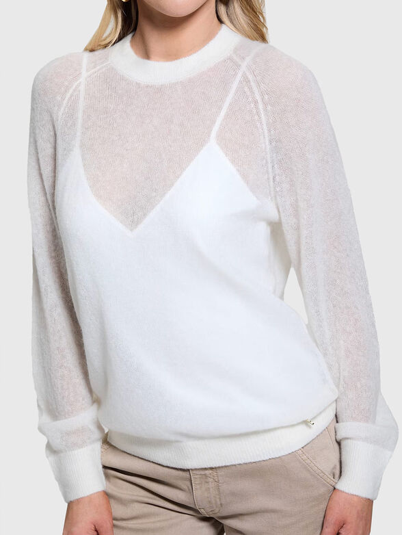 Light blue sweater with a translucent effect - 4