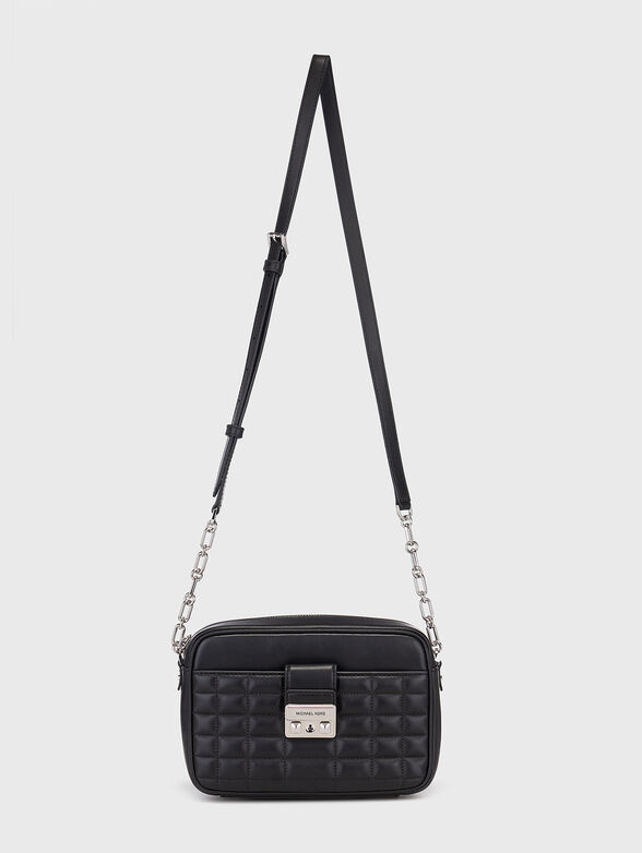 Leather crossbody bag with quilted effect - 1