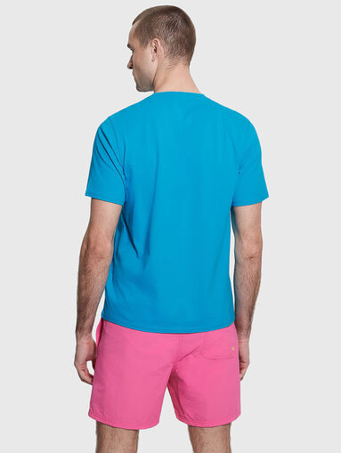 Blue cotton Т-shirt with logo accent - 3