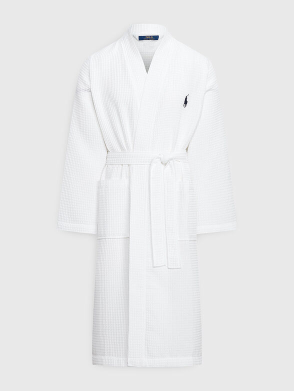 White bathrobe with logo embroidery - 4