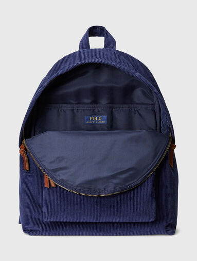 Blue backpack with logo embroidery - 4