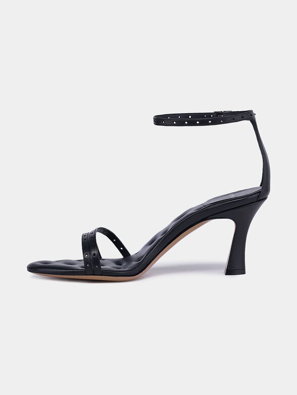 Leather sandals in black - 4