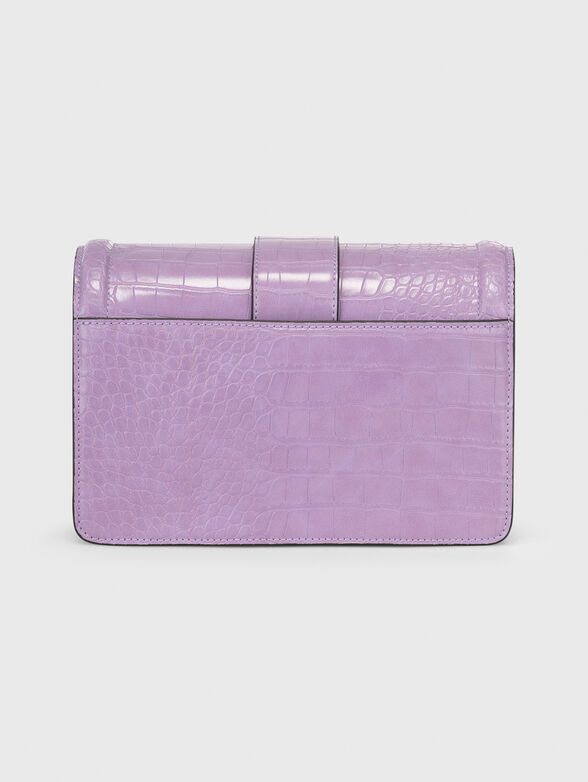 Croc-effect crossbody bag in black - 4