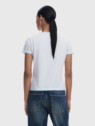 Cotton T-shirt with oval neckline - 3