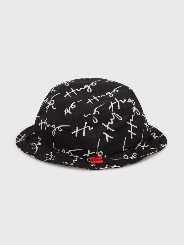 Black hat with monogram logo print - 3