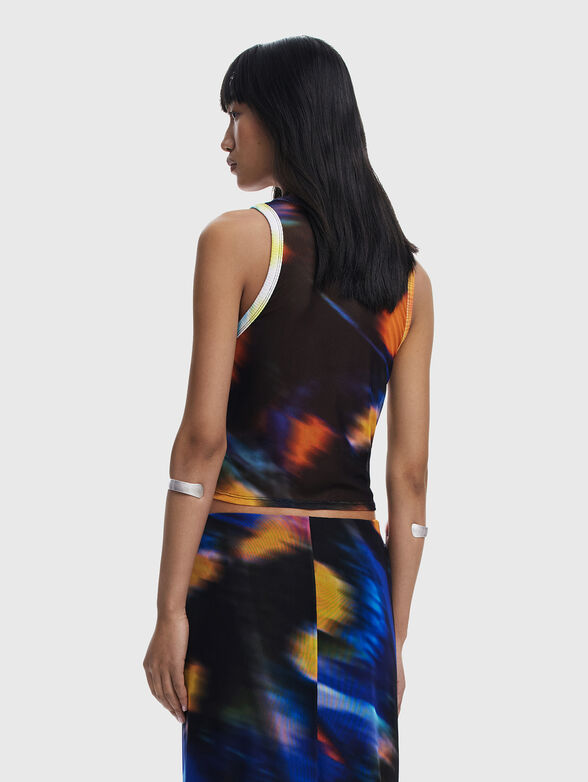 Top with oval neckline and print - 2