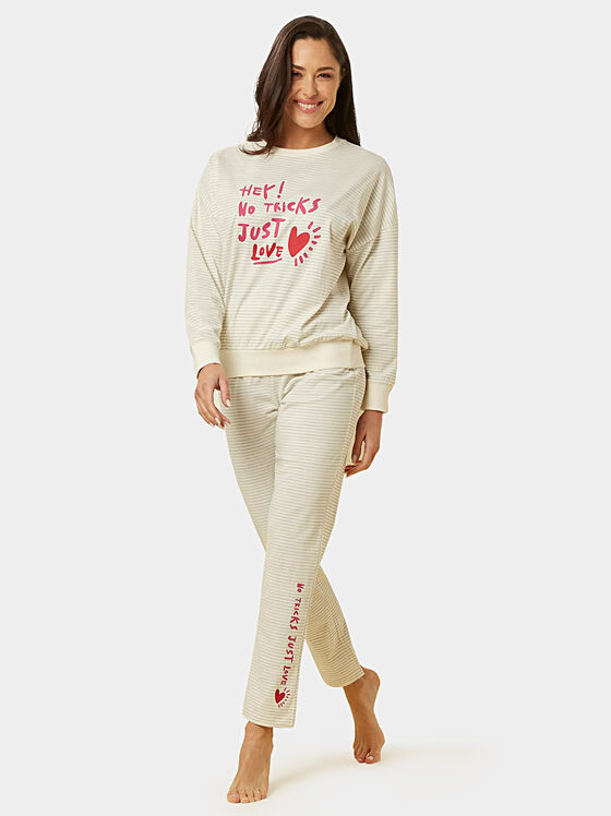JUST LOVE πιτζάμες με στάμπα σε αντίθεση - 1