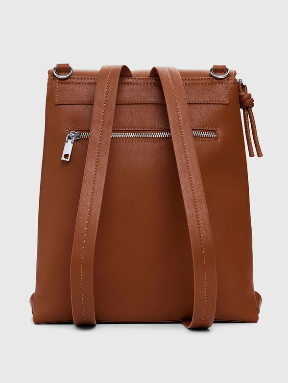 Brown backpack with maxi logo - 2