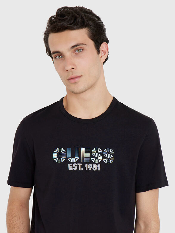 Black cotton t-shirt with logo - 4