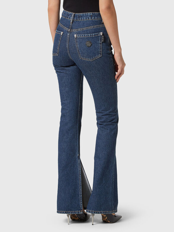 CRYSTAL SKULL high-waisted jeans - 1