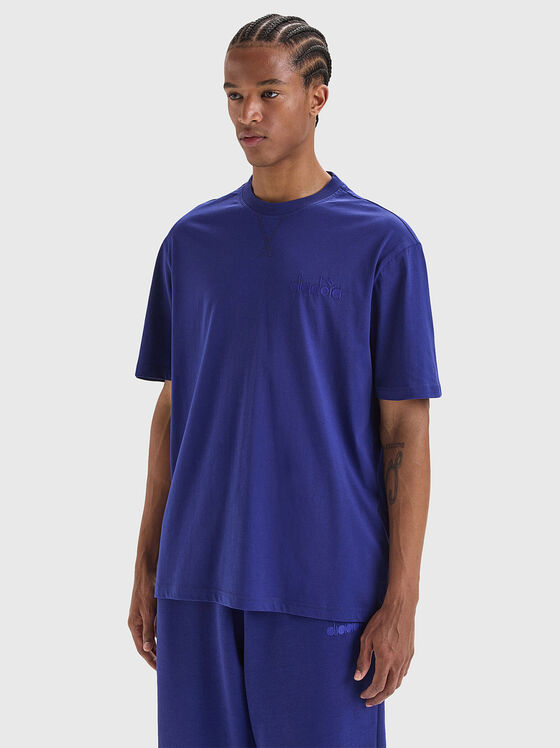Μπλουζάκι με μοτίβο λογότυπου σε μπλε χρώμα - 1