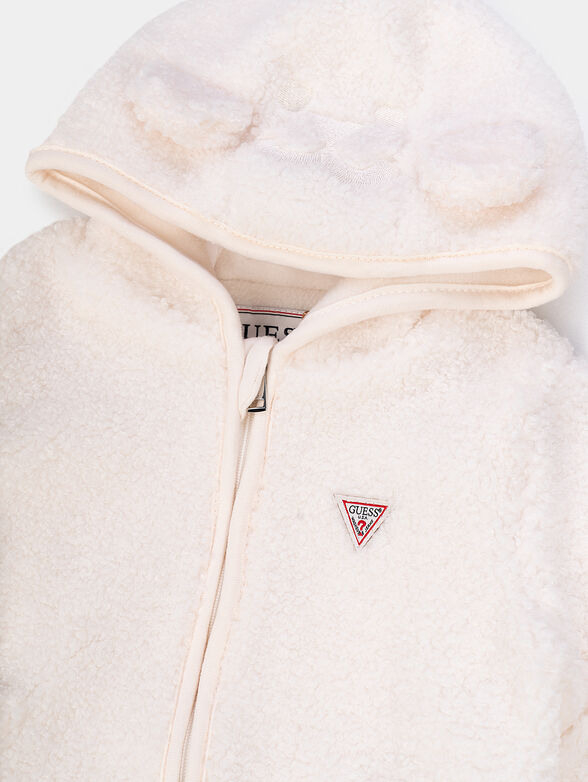 Fluffy hooded sweatshirt with zip - 2