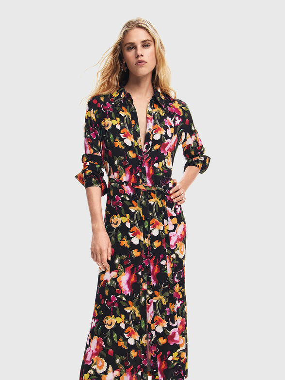 Dress with floral print and belt - 2