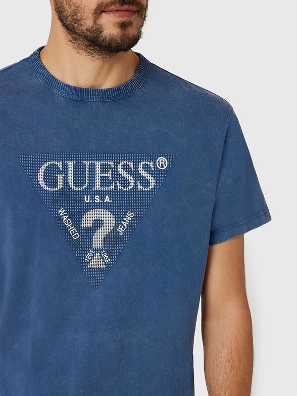 T-shirt in beige colour with triangular logo - 4